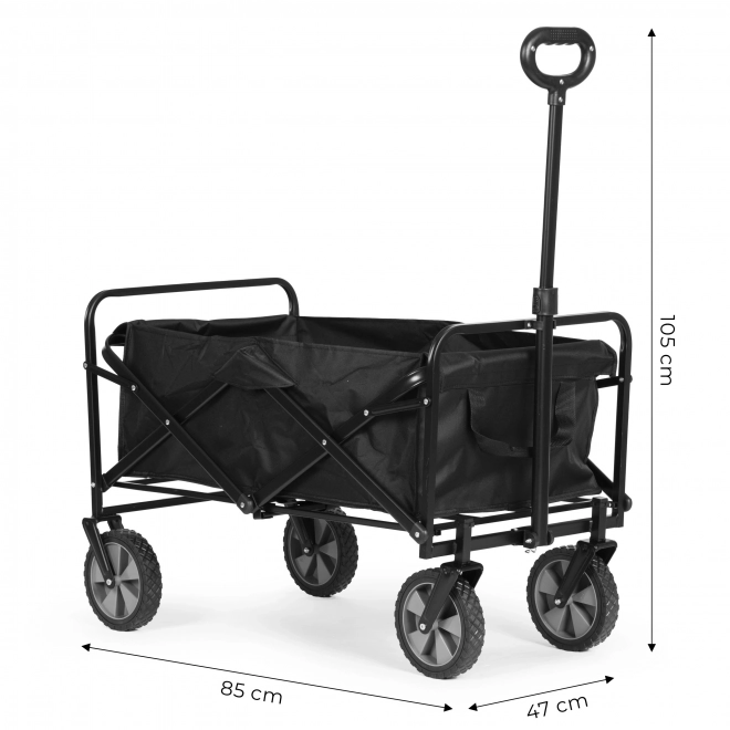 ModernHome Sammenklappelig transportvogn sort
