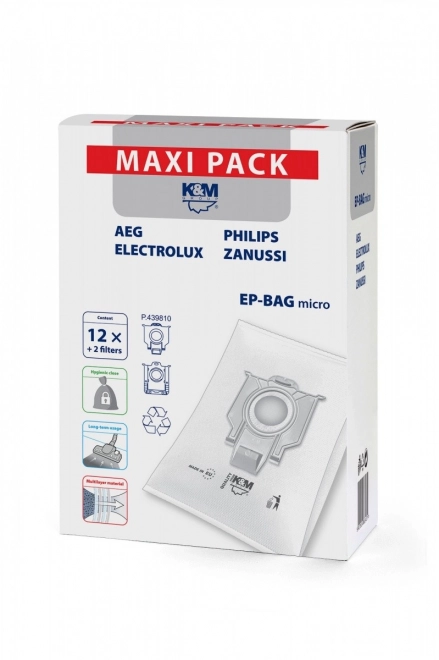 Mikro poser til støvsuger 12+2 EP-BAG Maxi Pakke