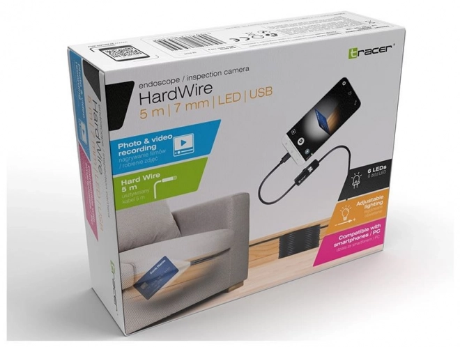 Endoskopisk Kamera Tracer HardWire 5M 7MM LED USB