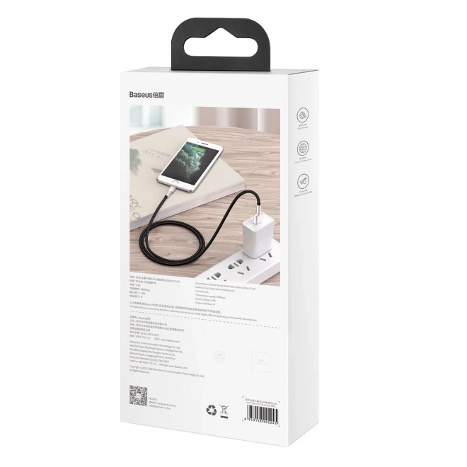 USB kabel til Lightning Baseus Cafule, 2,4A, 1m (sort)