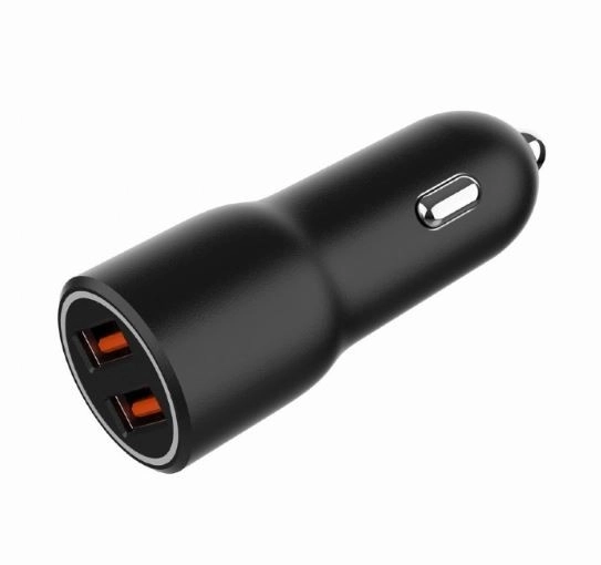 Biloplader 2xUSB-A QC3.0 36W sort