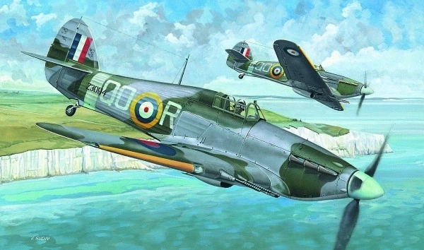 Model af flyet Hawker Hurricane Mk.IIC – byggesæt