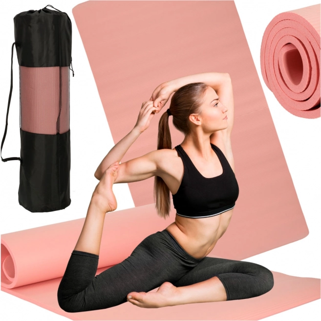 Tykt yogamåtte 185x80x1,5 cm lyserød