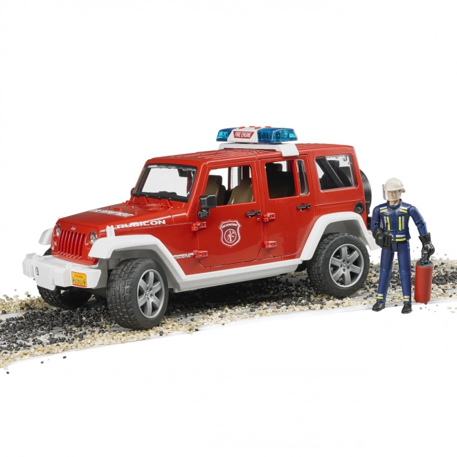 Bruder Rød brand JEEP WRANGLER med figur og tilbehør