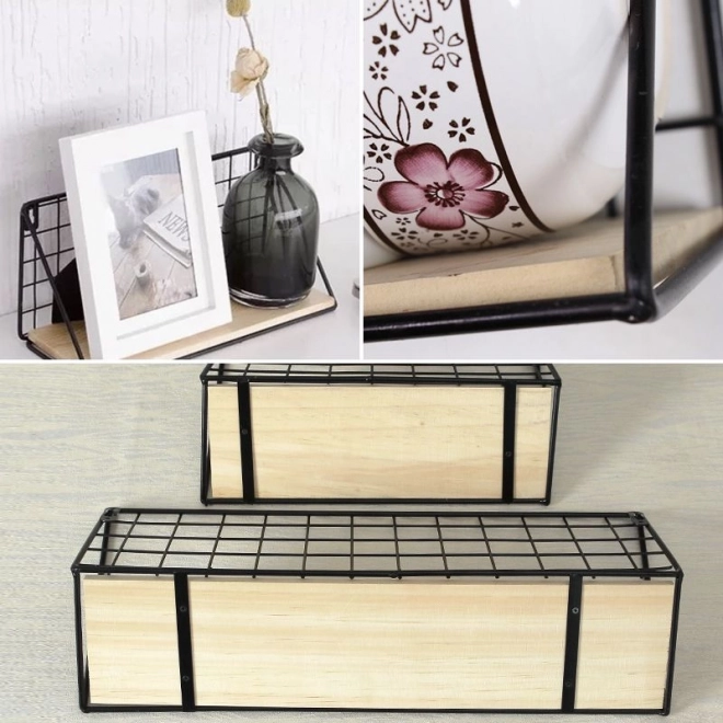 Vægmonteret hylde LOFT stil 29,5 cm - sort