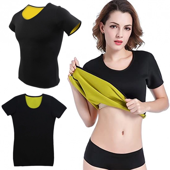 Fitness-t-shirt i neopren til kvinder med korte ærmer