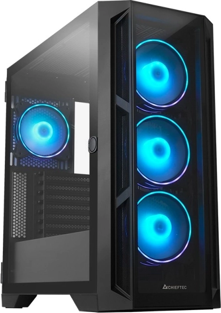Computerkabinet CHIEFTEC APEX E-ATX med hærdet glas og 4× ARGB-blæsere