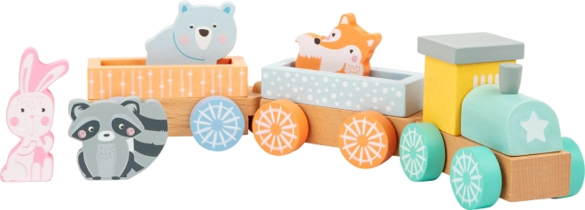 Small Foot Træ Tog i Pastel Farver