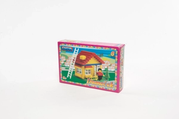 Byggesæt Cheva 6 Hus plast 86stk i æske 22,5x15x5cm