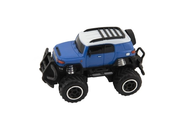 Auto RC mini SUV plast 14cm 27MHz fjern. betj. på bat. med lys. 2 farver i krab. 16x12x10