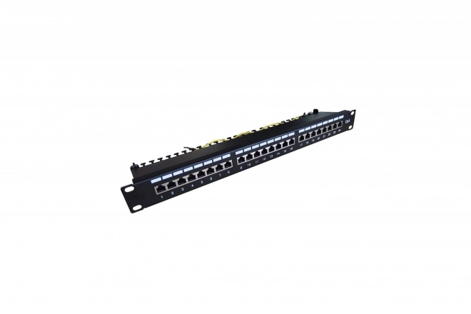 Patch panel 19'' 24x RJ45 kat.6, sort