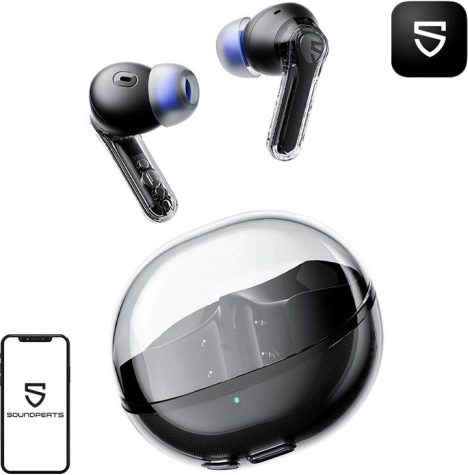 Trådløse høretelefoner Soundpeats Clear sort