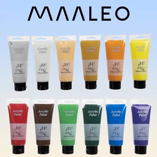 Acrylfarver 12 stk. 100 ml Maaleo 20424