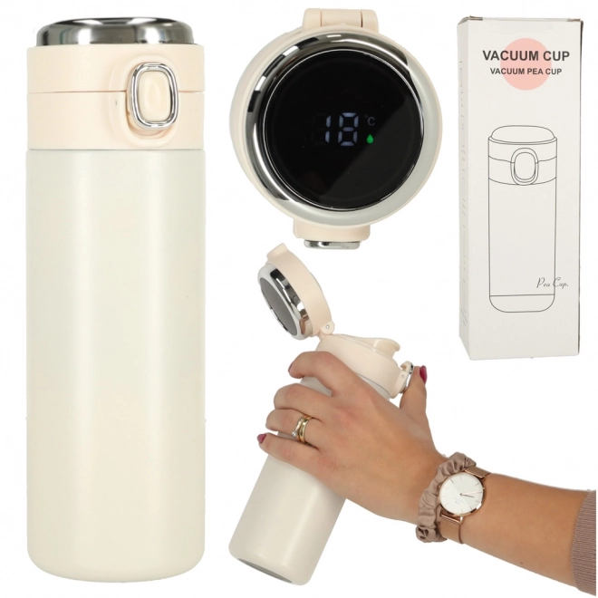 Termokrus med tud LED 420 ml beige