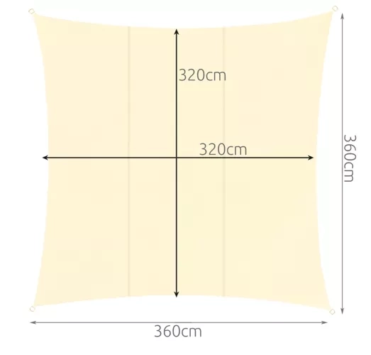 Solsejl 3,6x3,6 m Gardlov 23165
