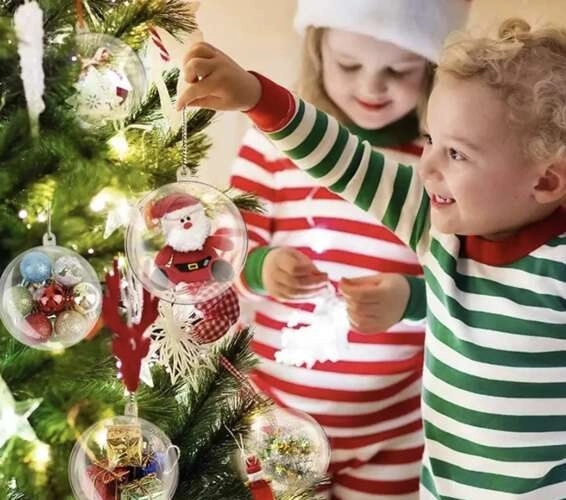 Gennemsigtige julekugler 10 cm - sæt 5 stk Ruhhy