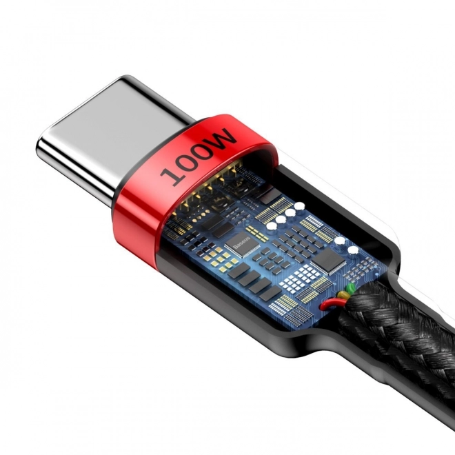 USB-C kabel til hurtig opladning Baseus Cafule 100W rød sort