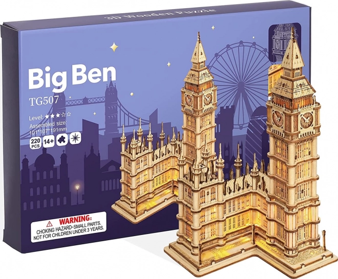 RoboTime træ 3D puslespil klokketårn Big Ben lysende