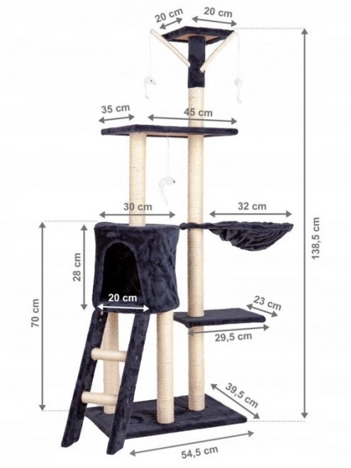 Kat kradsetræ 138cm XL Grå