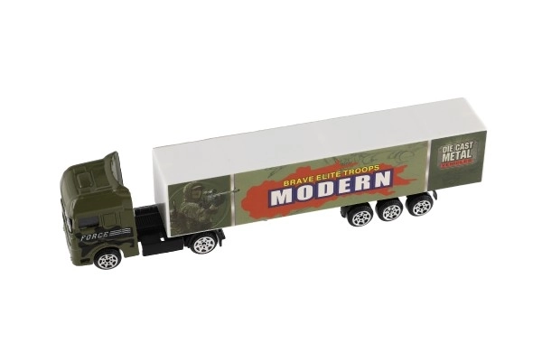 Auto lastbil med anhænger metal/plast 20cm fri bevægelse mix typer i plast-æske 20x5x3cm