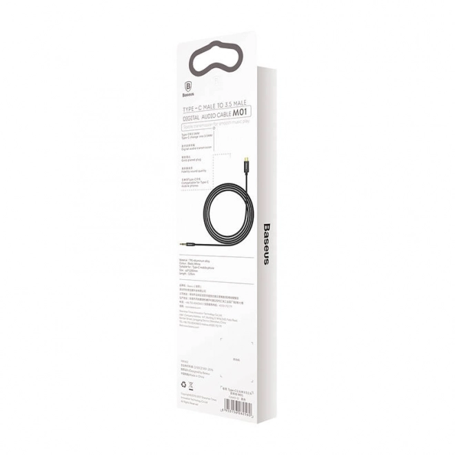 Baseus Yiven Lydkabel USB-C til mini jack 3,5 mm, 1,2 m - sort