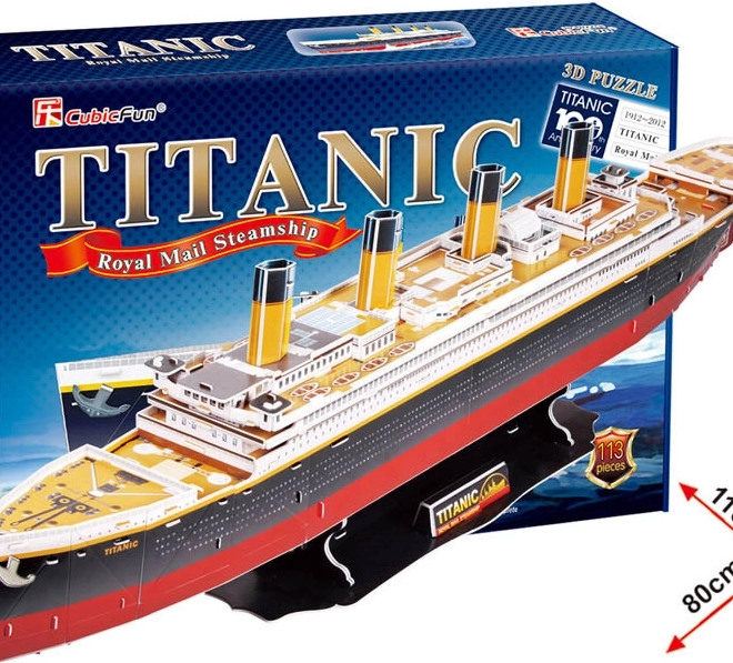 CubicFun 3D-puslespil Titanic – stor model, 113 brikker