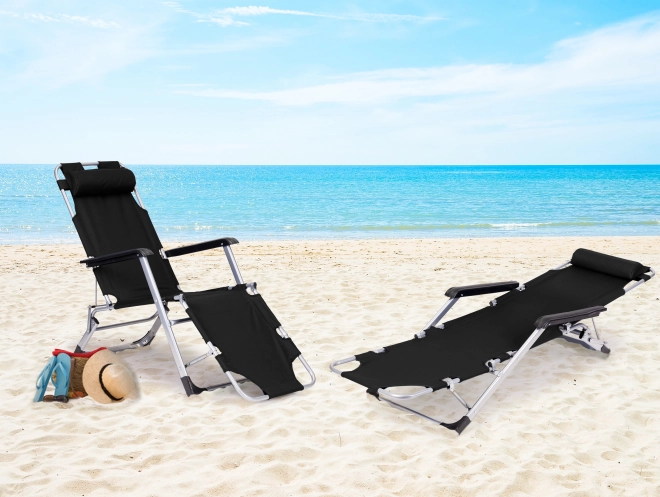 Sammenklappelig strandstol 2-i-1
