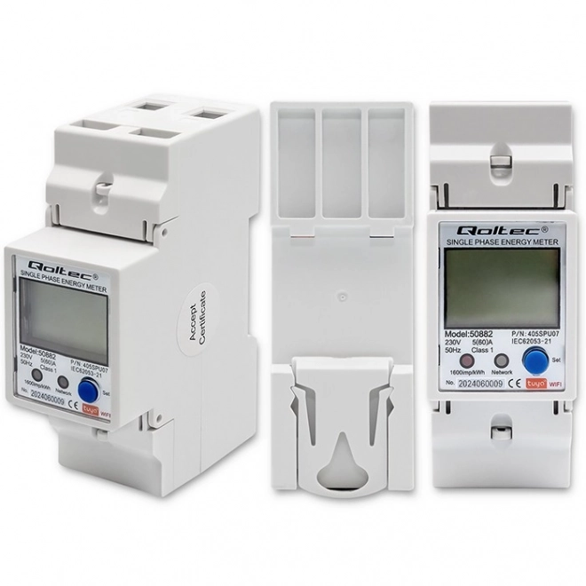 Enfaset elektronisk elmåler | DIN skinne | 230V | LCD | Wi-Fi