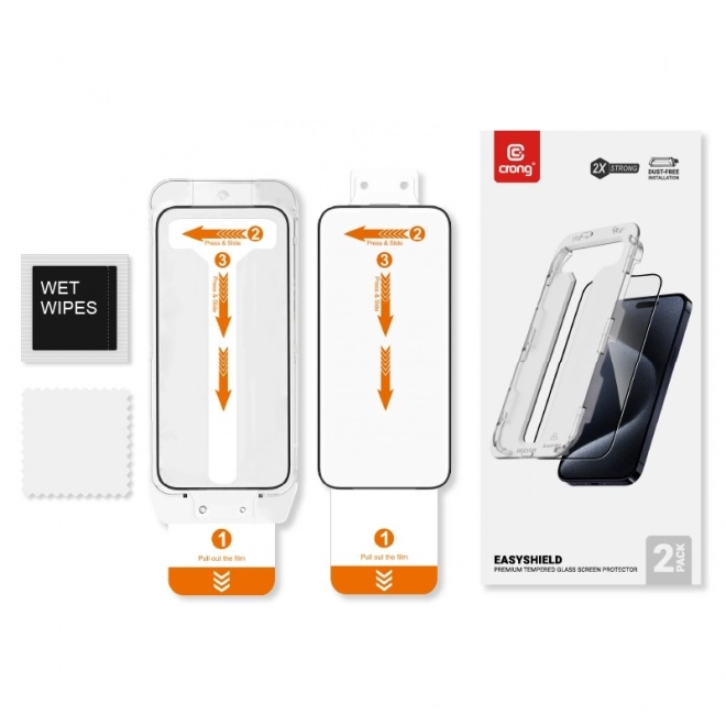 EasyShield 2-pak hærdet glas til iPhone 16 / iPhone 15