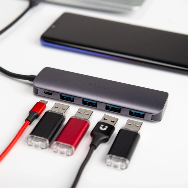 USB hub 4x USB 3.1 Gen1 mikroUSB strømforsyning