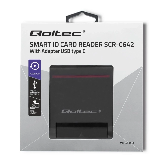 Qoltec chipkort ID-læser