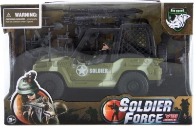 Militærsæt jeep med soldat og tilbehør