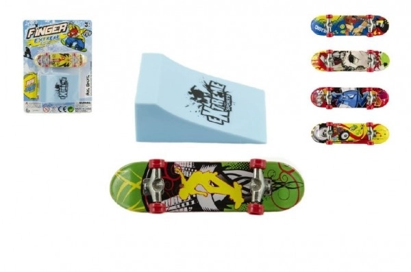 Finger skateboard med rampe - 10 cm