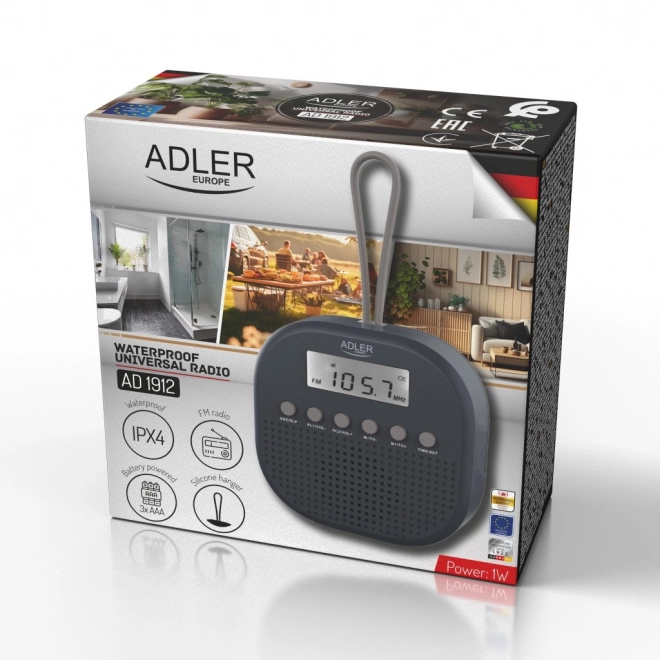 Vandtæt FM-radio ADLER