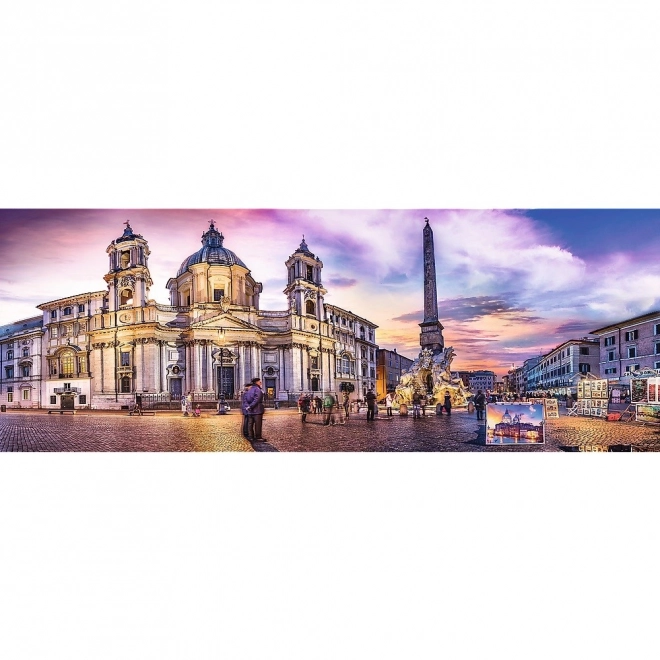 Puslespil 500 brikker panorama - Piazza Navona, Rom