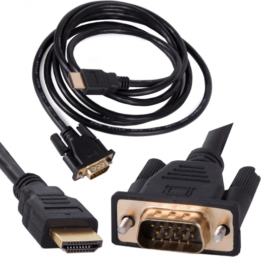 HDMI til VGA kabel 2 m, Full HD, forgyldte stik