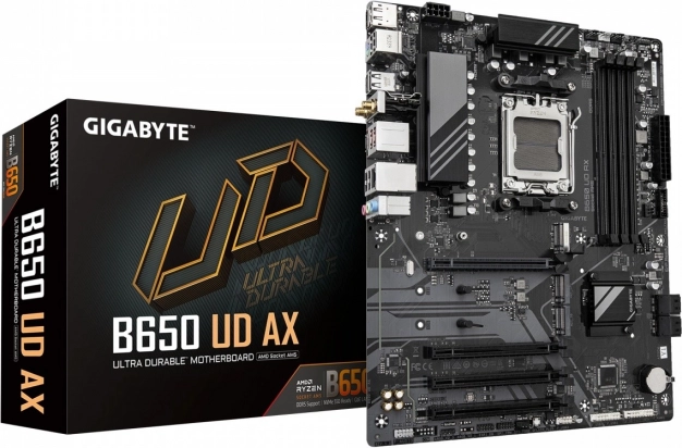 Gigabyte B650 UD AX – AM5 bundkort med DDR5, Wi‑Fi 6 og M.2
