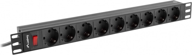 strømskinne Rack PDU 19 tommer 1U 16A 9xSchuko 3m sort