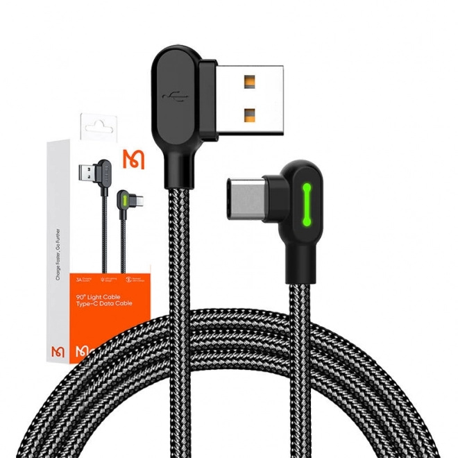USB til USB-C kabel Mcdodo CA-5280 LED, 3 m (sort)