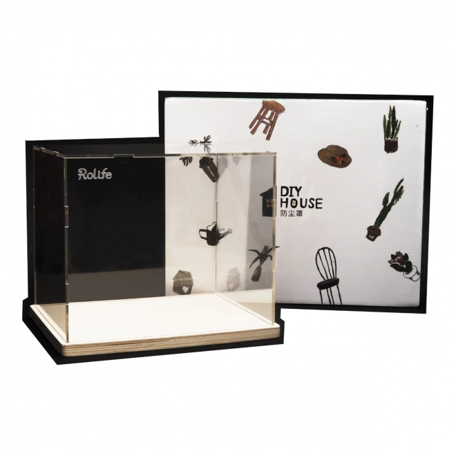 Plexiglaskasse til miniatures husmodeller