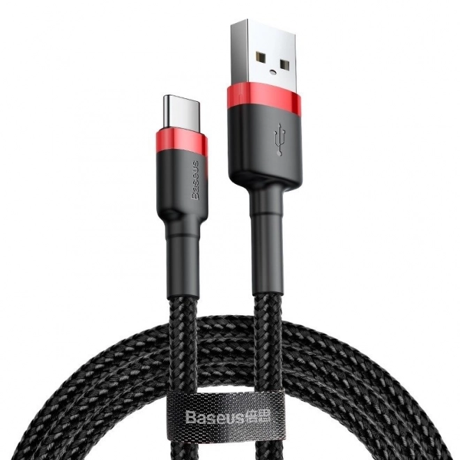 USB-C kabel Baseus Cafule 3A 1m rød-sort