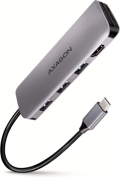 Multiport-hub 3x USB-A + HDMI + SD/microSD, USB-C 3.2 Gen1, 20 cm USB-C-kabel