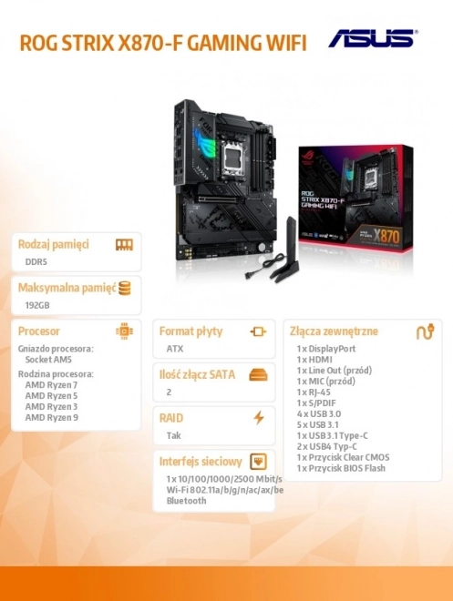 gaming bundkort ROG Strix X870-F Gaming WiFi