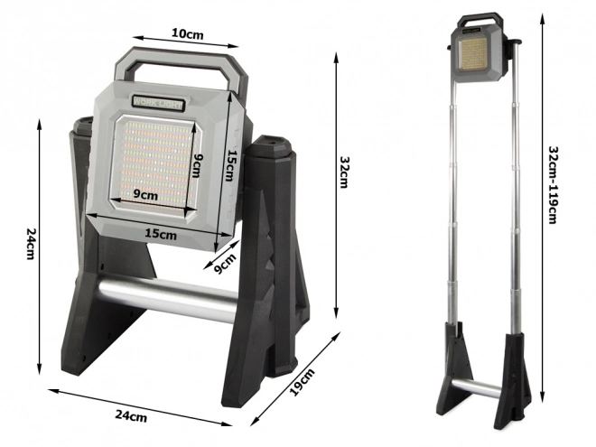 Genopladelig LED teleskopisk lygte 3000 lumen