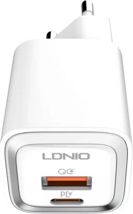 Hurtigoplader LDNIO 20W med USB‑C og USB + USB‑C – Lightning‑kabel (MFi)
