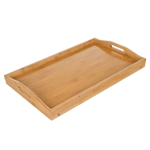 Foldbart bambusbord til sengen med laptopfunktion