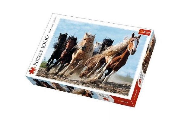 Puslespil Galoperende heste 1000 stykker 68,3x48cm i kassen 40x27x6cm
