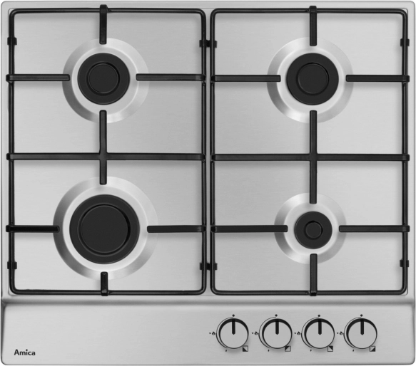 gas-kogeplade i rustfrit stål amica pga6100bpr