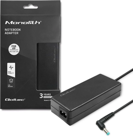 Strømforsyningsadapter til HP 65 W, 19,5 V, 3,33 A, stik 4,5 × 3,0 mm Slim – Qoltec