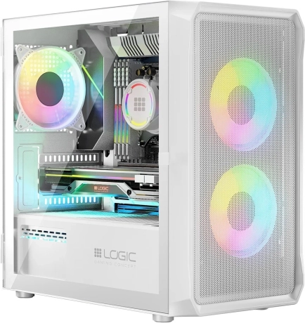 LOGIC Portos ARGB Mini pc-kabinet, hvid